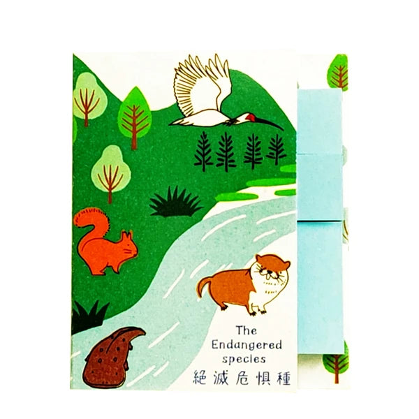 SEAL-DO PRINTING Banana Paper Sticky Notes - Endangered Species of Japan
