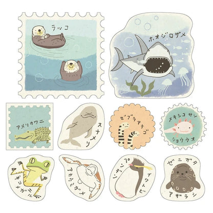 SEAL-DO PRINTING Banana Paper Flake Stickers - Endangered Water Species 2