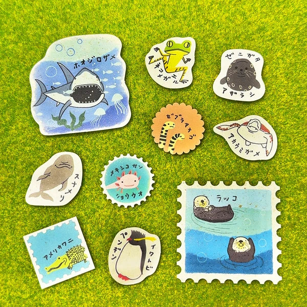 SEAL-DO PRINTING Banana Paper Flake Stickers - Endangered Water Species 2