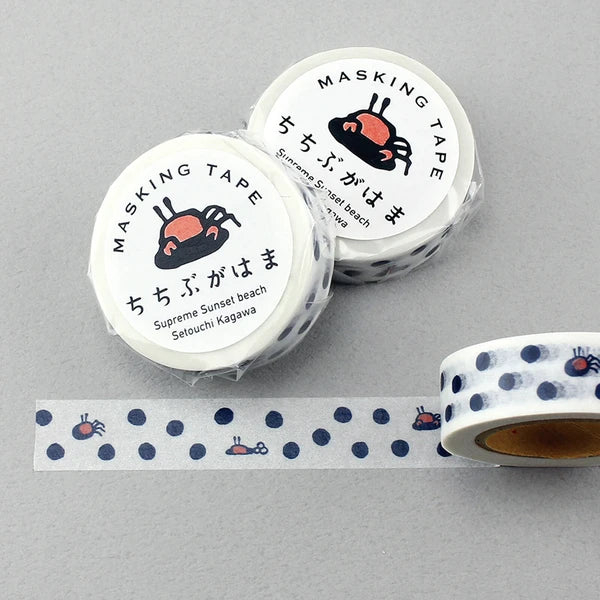 MARUMO PRINTING Chichibugahama Masking Tape - Crab Hole Dot / Chichibugahama - Additional product image