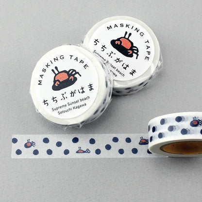 MARUMO PRINTING Chichibugahama Masking Tape - Crab Hole Dot / Chichibugahama - Additional product image