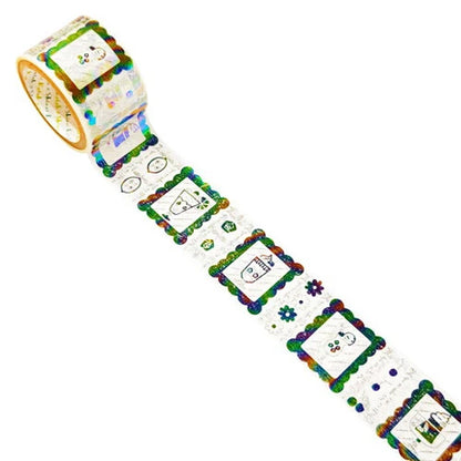 SEAL-DO PRINTING Hoshi Akari Kirapika Two-Color Foil Wide Masking Tape - Sweet Parlor