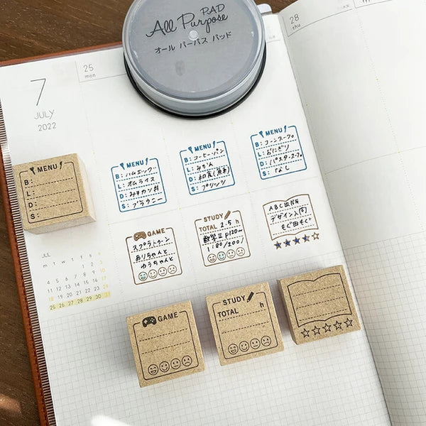 STAMP MARCHE Daily Log Rubber Stamp Collection