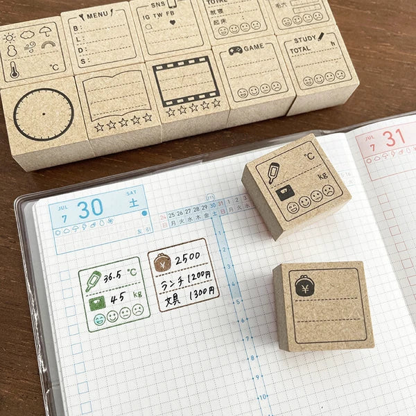 STAMP MARCHE Daily Log Rubber Stamp Collection