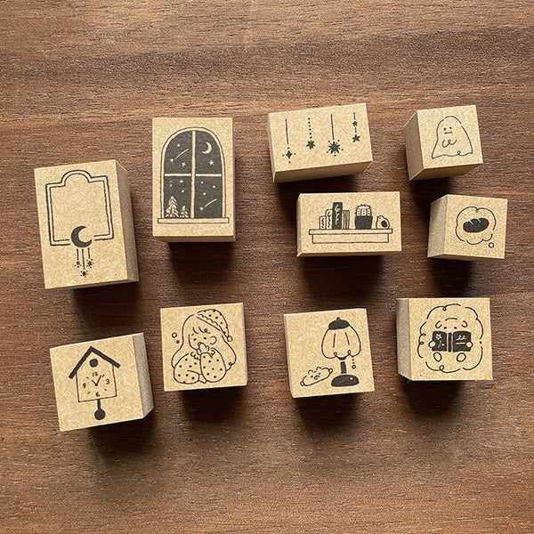 STAMP MARCHE TEDE Complete Box - Good Night Stars Rubber Stamp Set