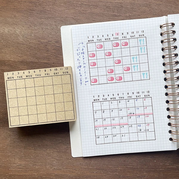 STAMP MARCHE Monthly Calendar Rubber Stamp