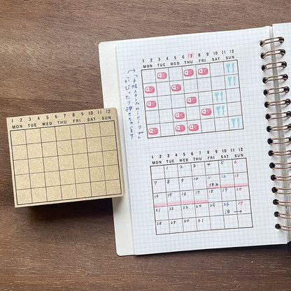STAMP MARCHE Monthly Calendar Rubber Stamp