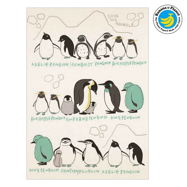SEAL-DO PRINTING Banana Paper Postcard - Penguin Walk