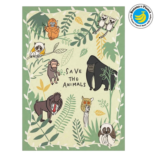 SEAL-DO PRINTING Banana Paper Postcard - Forest Meeting