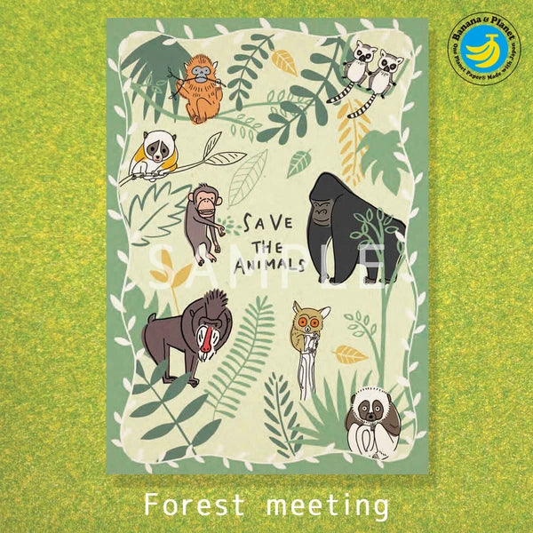 SEAL-DO PRINTING Banana Paper Postcard - Forest Meeting