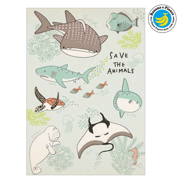 SEAL-DO PRINTING Banana Paper Postcard - Endangered Water Species