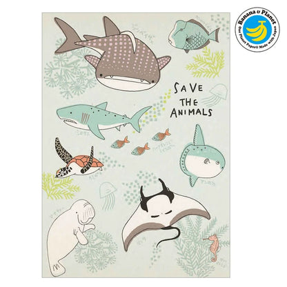 SEAL-DO PRINTING Banana Paper Postcard - Endangered Water Species
