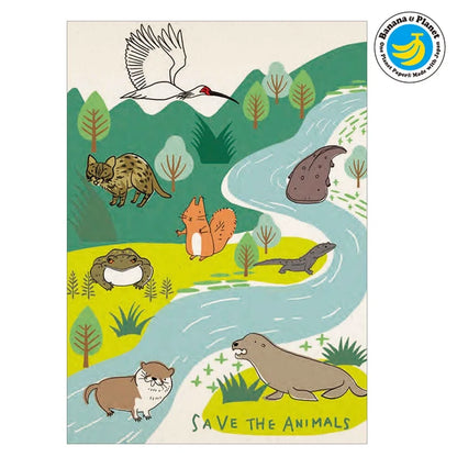 SEAL-DO PRINTING Banana Paper Postcard - Endangered Species of Japan