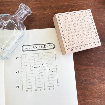 STAMP MARCHE Weekly Graph Rubber Stamp Collection