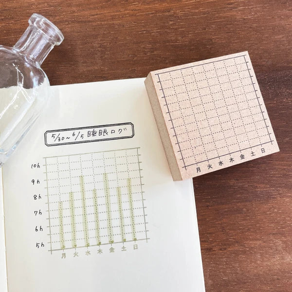 STAMP MARCHE Weekly Graph Rubber Stamp Collection