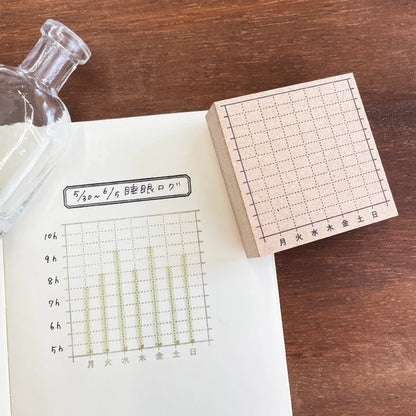 STAMP MARCHE Weekly Graph Rubber Stamp Collection