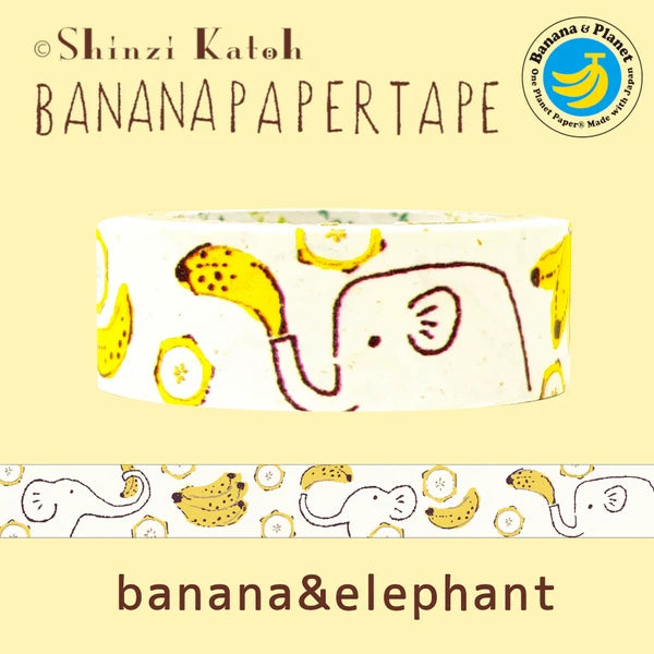 SEAL-DO PRINTING Banana Paper Decoration Tape - Banana and Elephant