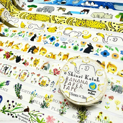 SEAL-DO PRINTING Banana Paper Decoration Tape - Botanic Gift Bouquet