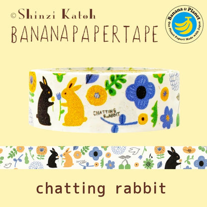 SEAL-DO PRINTING Banana Paper Decoration Tape - Chatting Rabbit