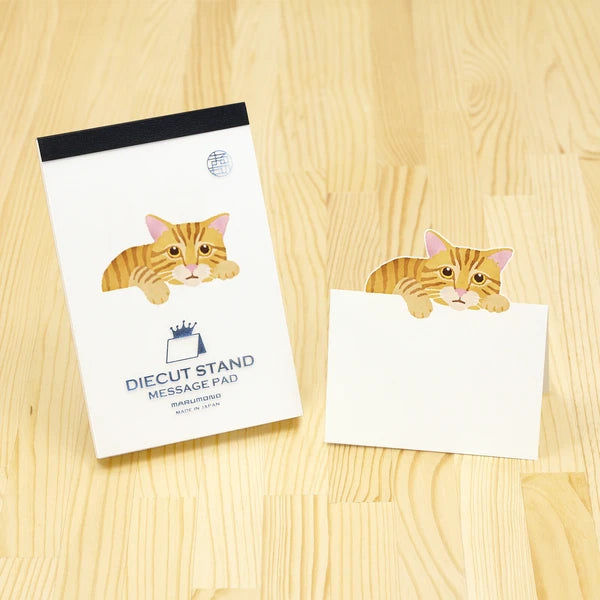 MARUMO PRINTING Die-Cut Stand Message Pad - Orange Tabby Cat - Wholesale Pack