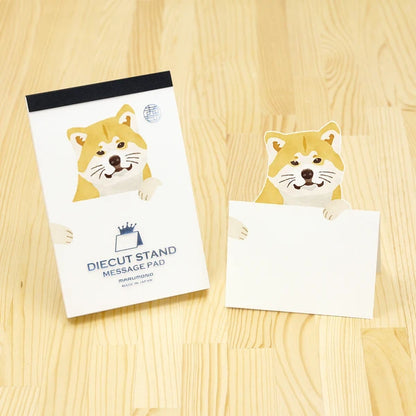 MARUMO PRINTING Die-Cut Stand Message Pad - Akita Dog - Wholesale Pack
