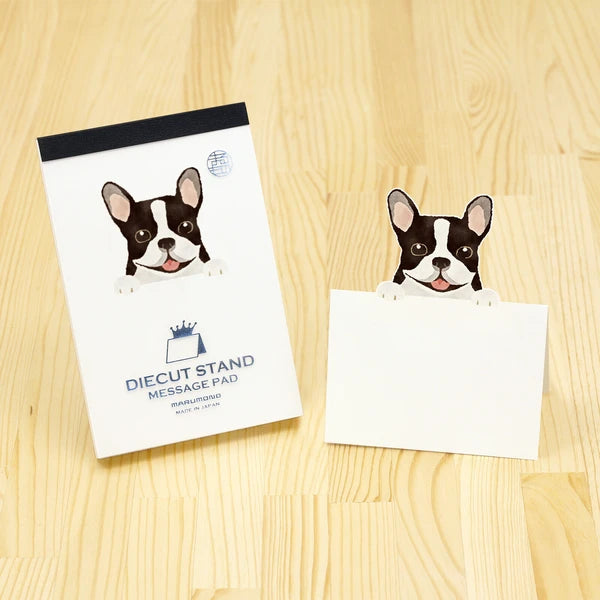 MARUMO PRINTING Die-Cut Stand Message Pad - French Bulldog - Wholesale Pack