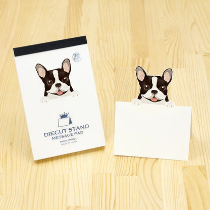 MARUMO PRINTING Die-Cut Stand Message Pad - French Bulldog - Wholesale Pack