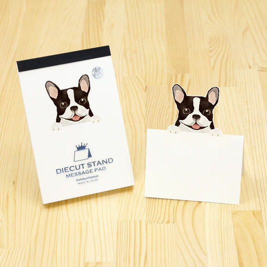 MARUMO PRINTING Die-Cut Stand Message Pad - French Bulldog - Wholesale Pack