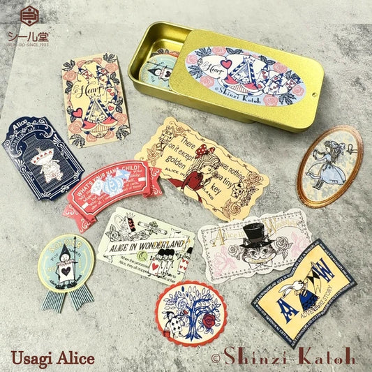 SEAL-DO PRINTING Alice in Wonderland Canned Flake Stickers - Usagi Alice
