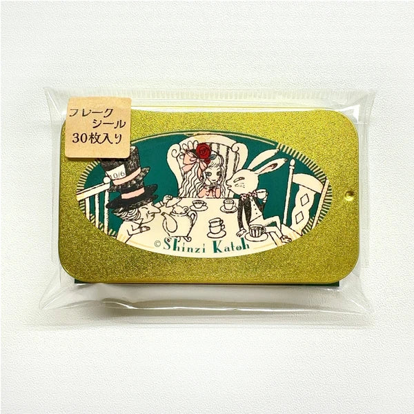 SEAL-DO PRINTING Alice in Wonderland Canned Flake Stickers - Tea Party