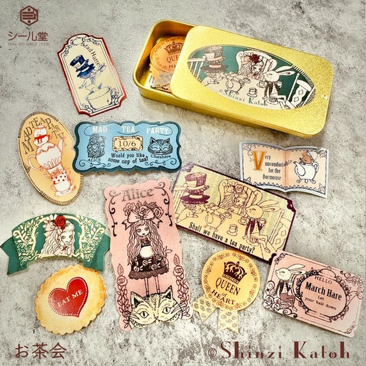 SEAL-DO PRINTING Alice in Wonderland Canned Flake Stickers - Tea Party