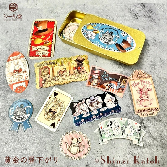 SEAL-DO PRINTING Alice in Wonderland Canned Flake Stickers - Golden Afternoon