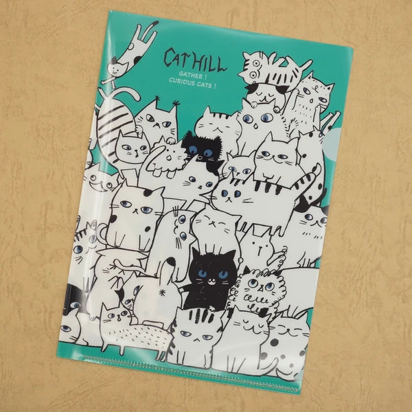 Kinose Printing Cat Hill Green Clear File