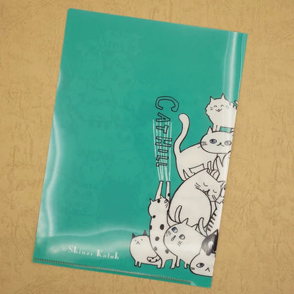 Kinose Printing Cat Hill Green Clear File