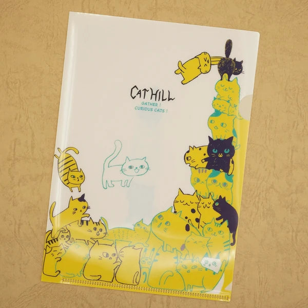 Kinose Printing Cat Hill Yellow Clear File