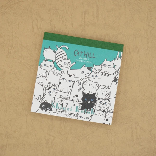 Kinose Printing Cat Hill Green Block Memo Pad
