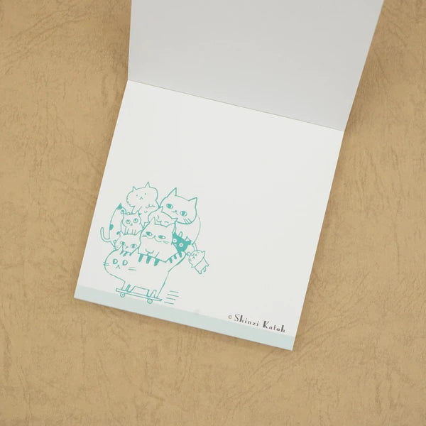 Kinose Printing Cat Hill Green Block Memo Pad