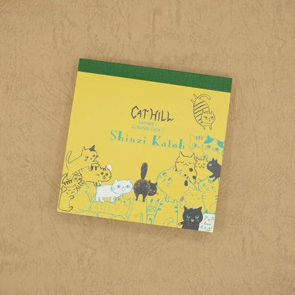 Kinose Printing Cat Hill Yellow Block Memo Pad