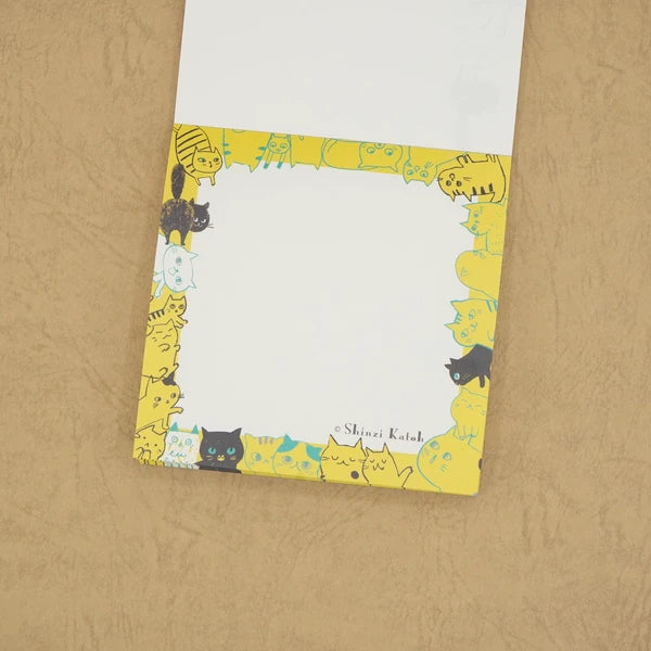 Kinose Printing Cat Hill Yellow Block Memo Pad