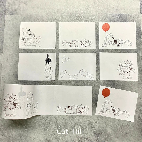 SEAL-DO PRINTING Shinzi Katoh Roll Sticky Notes - Cat Hill