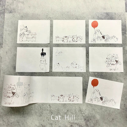 SEAL-DO PRINTING Shinzi Katoh Roll Sticky Notes - Cat Hill