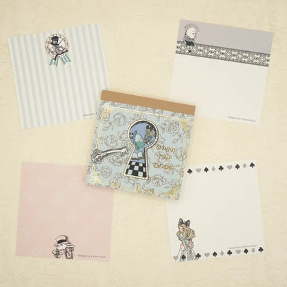Kinose Printing Alice in Wonderland Open the Door Block Memo Pad