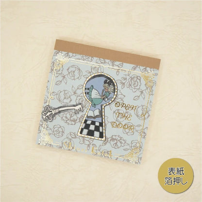 Kinose Printing Alice in Wonderland Open the Door Block Memo Pad