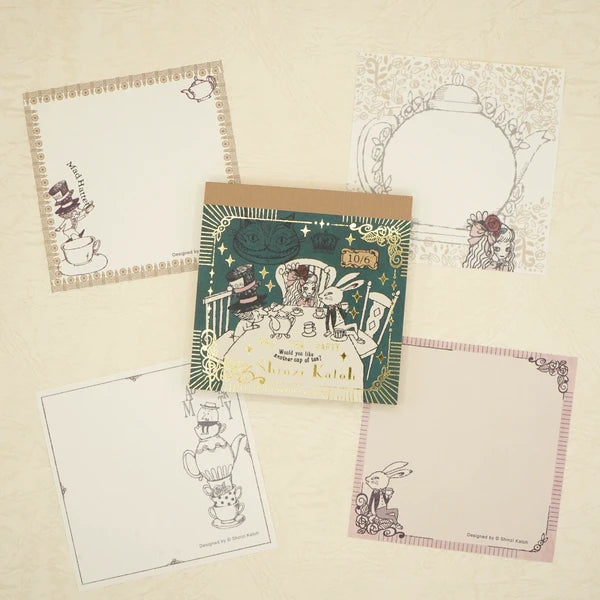 Kinose Printing Alice in Wonderland Mad Tea Party Block Memo Pad