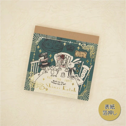 Kinose Printing Alice in Wonderland Mad Tea Party Block Memo Pad