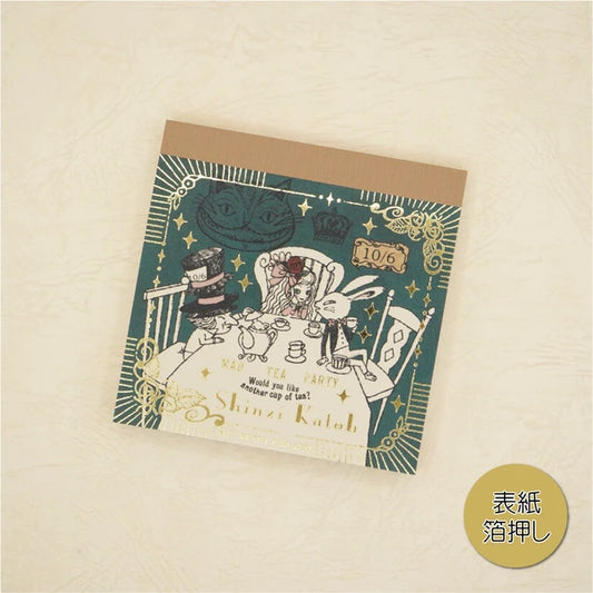 Kinose Printing Alice in Wonderland Mad Tea Party Block Memo Pad
