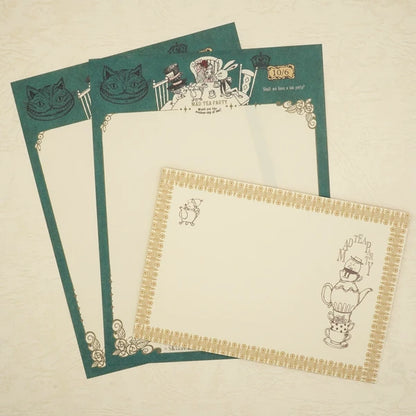 Kinose Printing Alice in Wonderland Mad Tea Party Letter Set