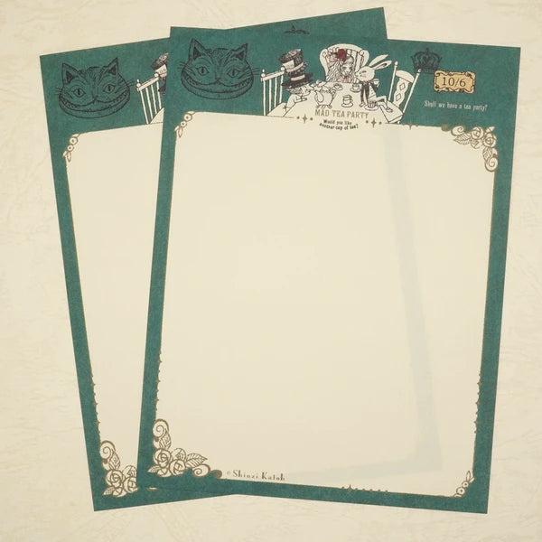 Kinose Printing Alice in Wonderland Mad Tea Party Letter Set