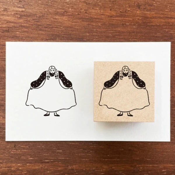 STAMP MARCHE Maru-chan Frame Rubber Stamp S - Bowing