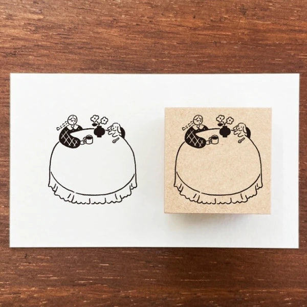 STAMP MARCHE Maru-chan Frame Rubber Stamp S - Tea Party
